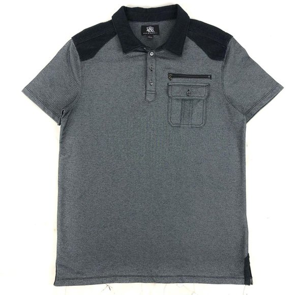 Rock & Republic Other - Rock & Republic Mens Polo Shirt Gray Black Heather